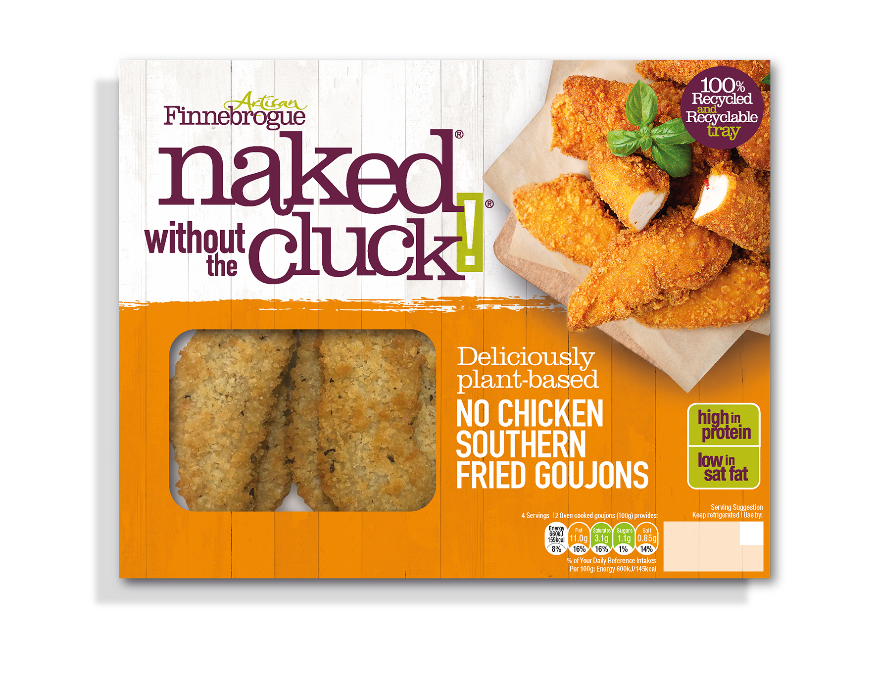 Naked without the cluck plant-based nuggets from Naked Finnebrogue.