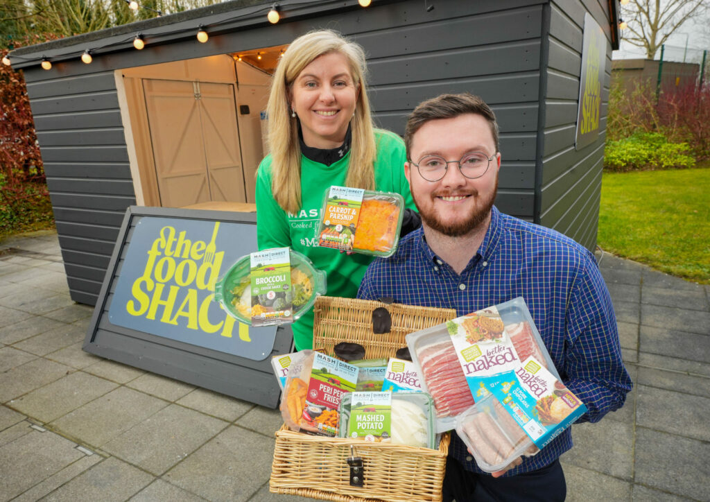 At the launch of The Food Shack, pictured are Clare Foster, Head of Marketing atMash Direct; Chris Overend; Head of HR at FInnrbrogue
