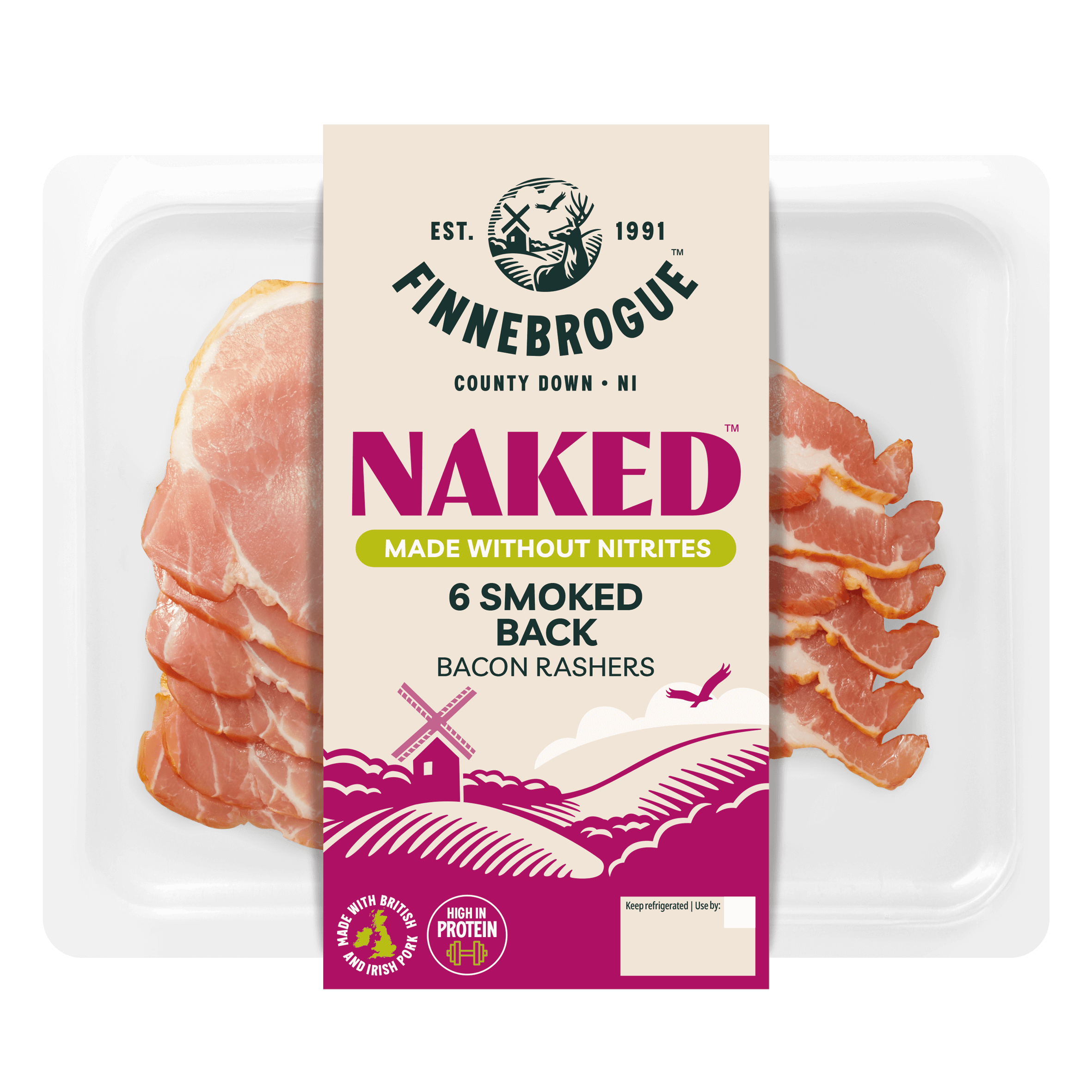 Naked Smoked Back Bacon Rashers - Finnebrogue