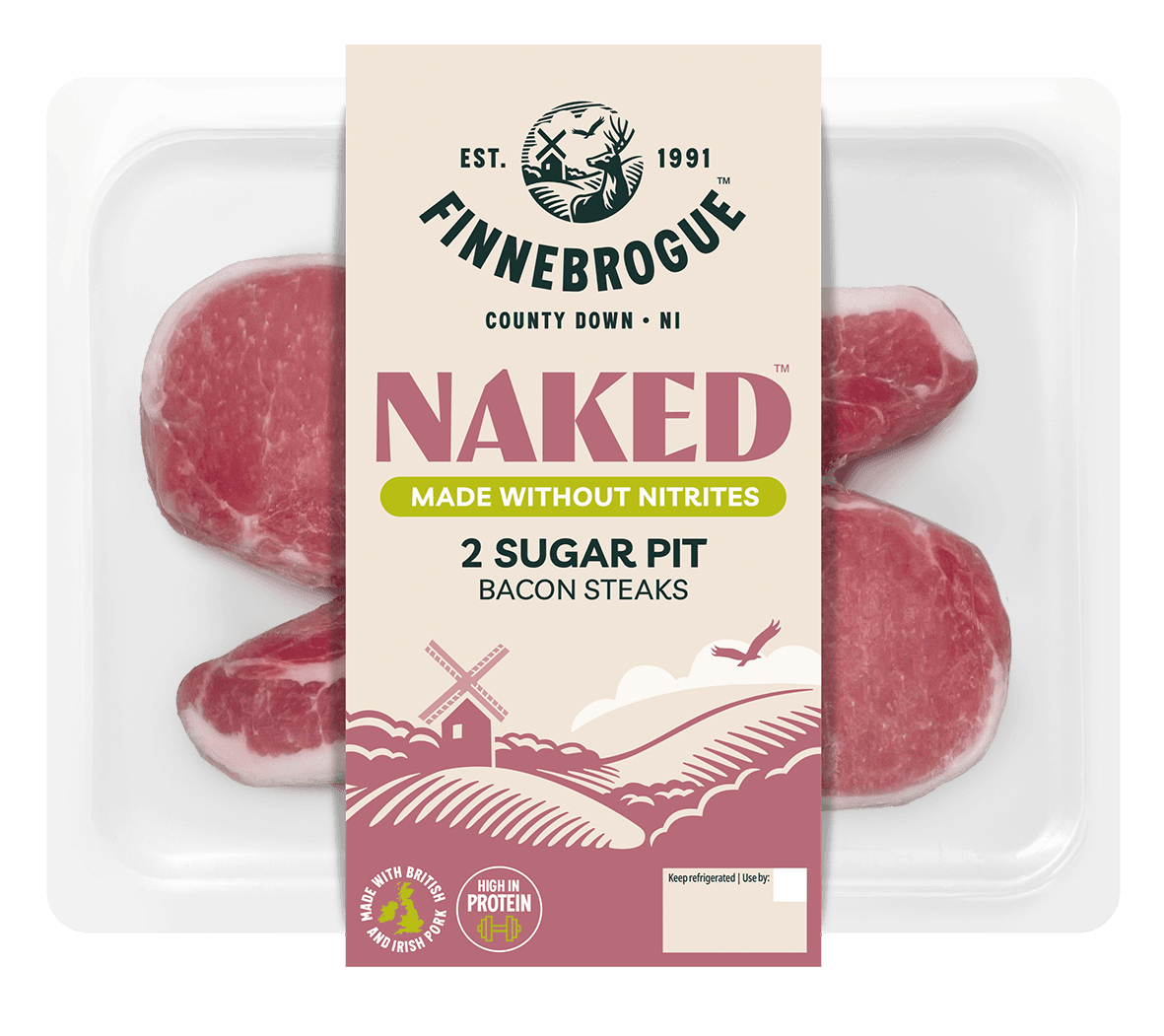 Finnebrogue Naked Sugar-Pit Bacon Steaks.