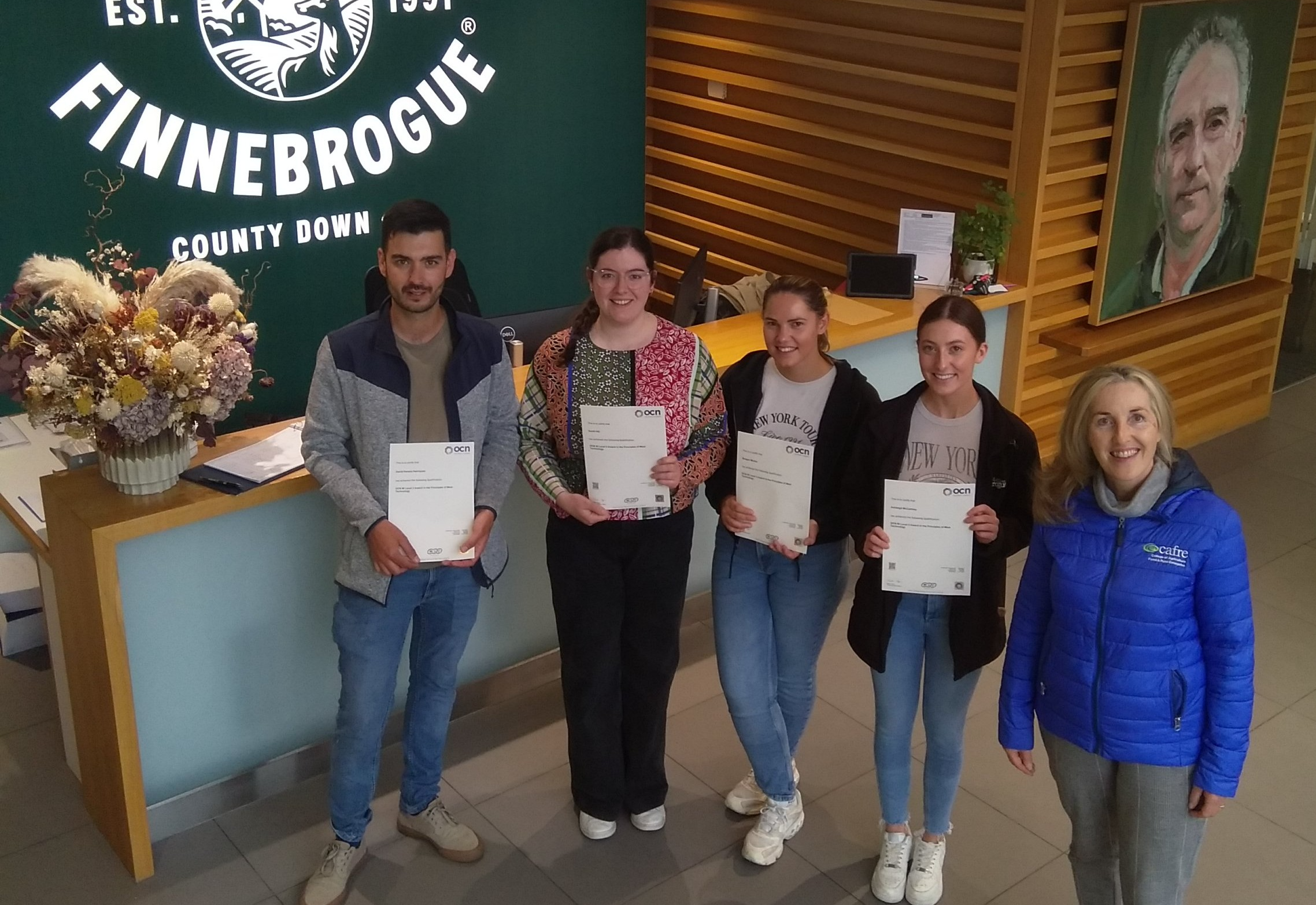 Finnebrogue employees complete the Open College Network Northern Ireland) Level 3 Award in Principles of Meat Technology.